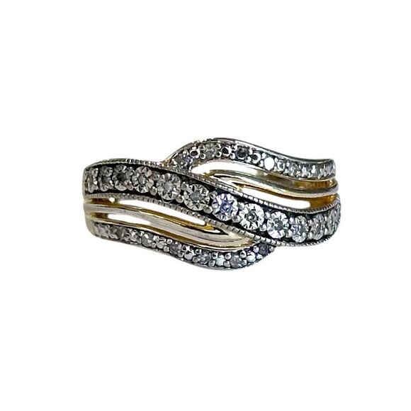 OTC Diamond Sterling Silver 925 Ring Signed Designer Fine Jewelry Women’s Size 6 - Picture 1 of 10